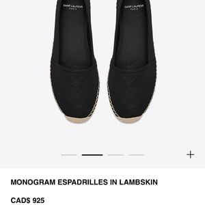 Authentic YSL Espadrilles Lambskin Size 35.5